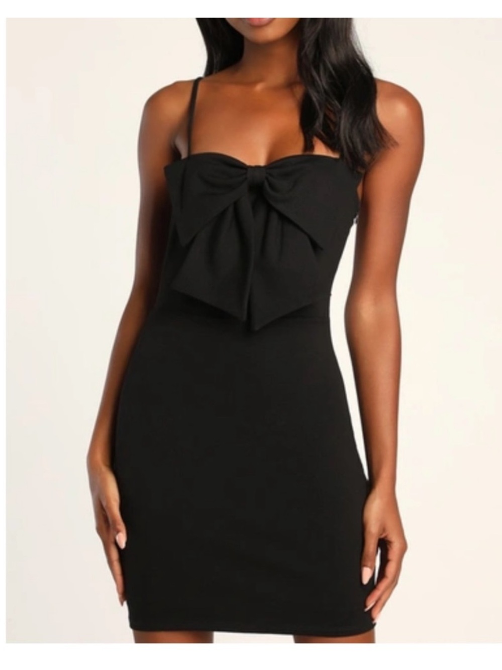 NWT Lulus Black Bow-Front Mini Dress